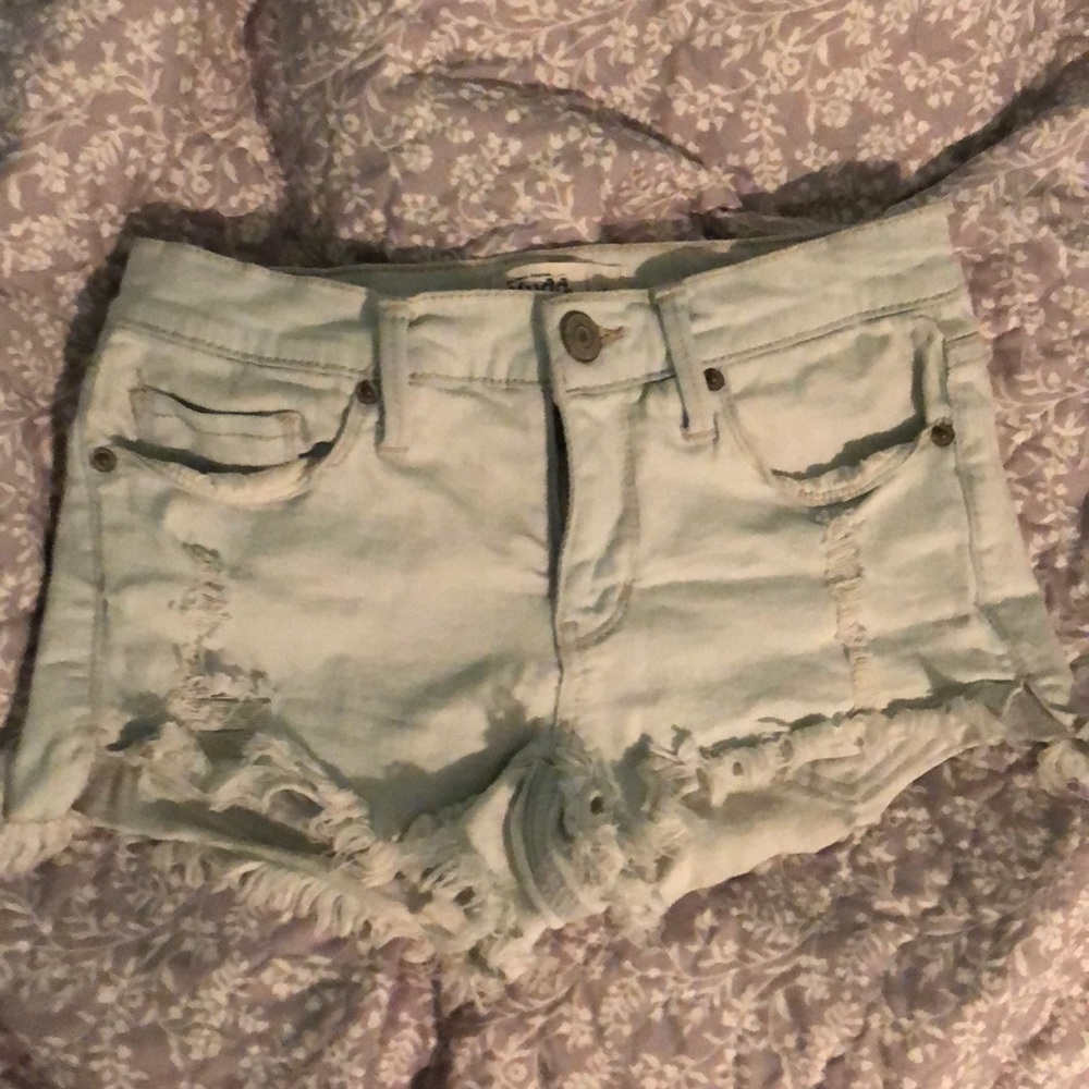White Jean shorts